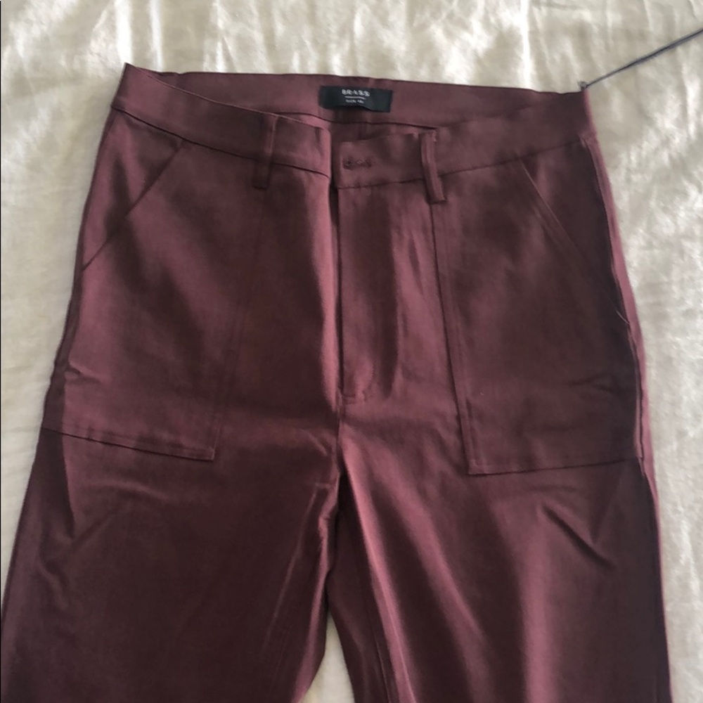 Maroon wide leg pants